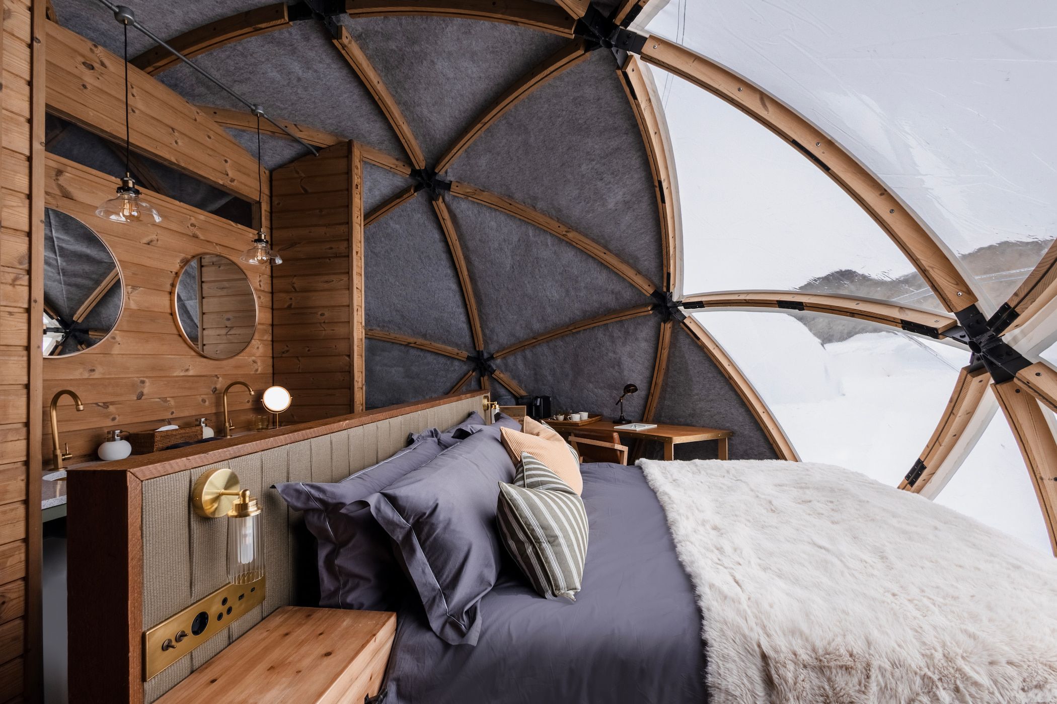 Sleeping tents with translucent panels