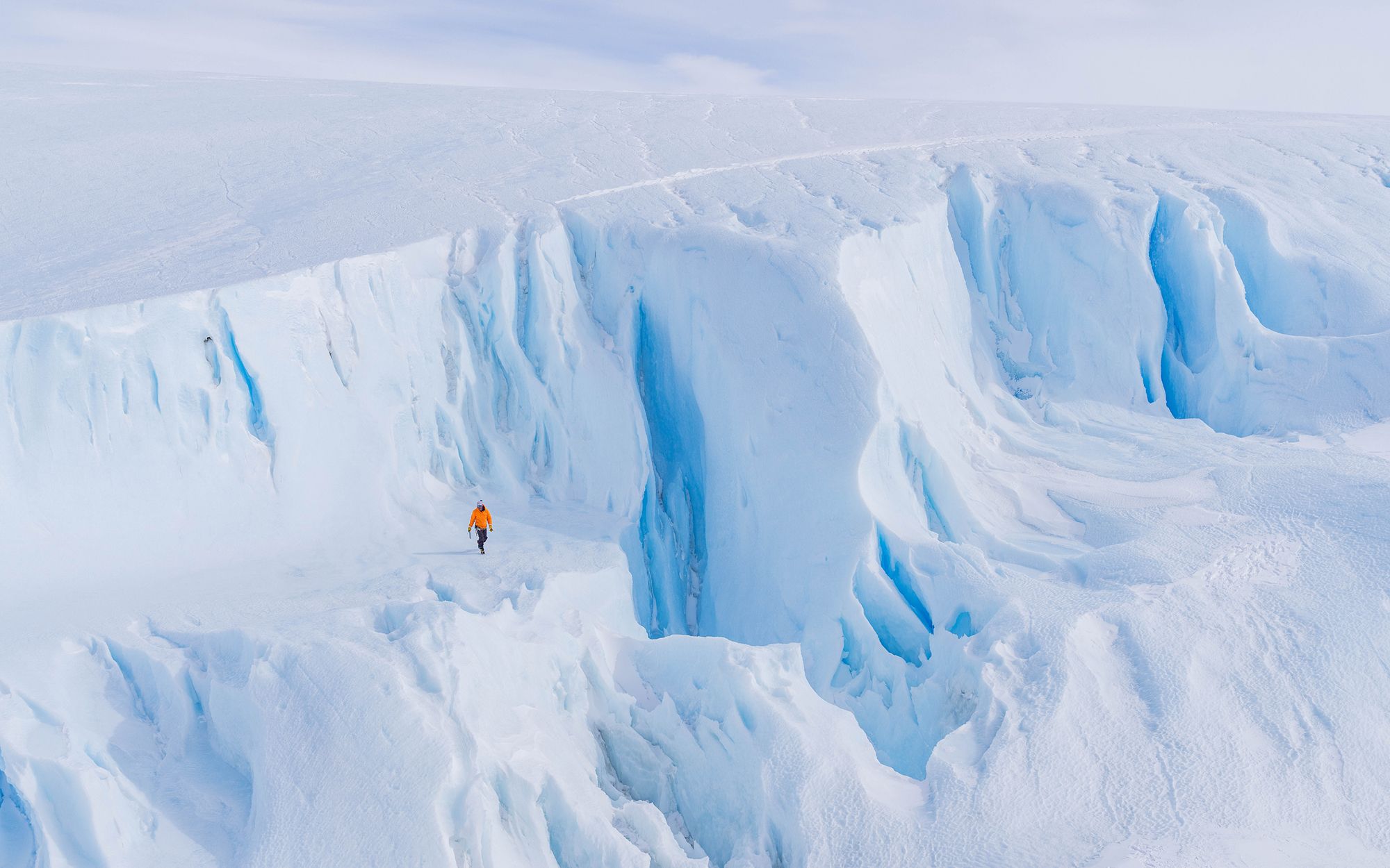 Antarctic mountain camp landscape